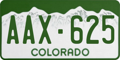 CO license plate AAX625