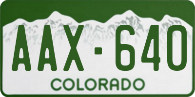 CO license plate AAX640