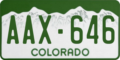 CO license plate AAX646