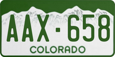 CO license plate AAX658