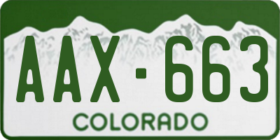 CO license plate AAX663