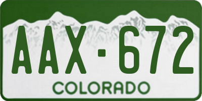 CO license plate AAX672