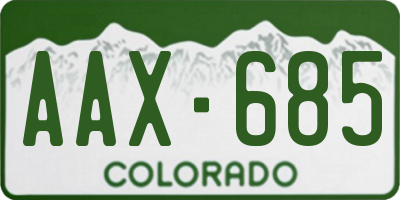 CO license plate AAX685