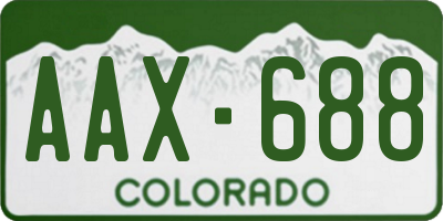 CO license plate AAX688