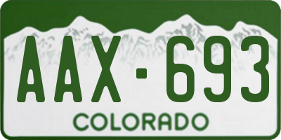 CO license plate AAX693