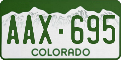 CO license plate AAX695