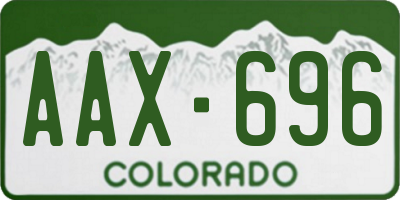 CO license plate AAX696