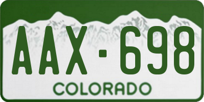 CO license plate AAX698