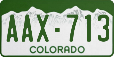 CO license plate AAX713