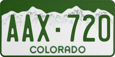 CO license plate AAX720
