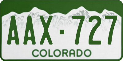 CO license plate AAX727
