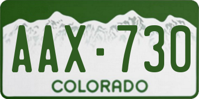 CO license plate AAX730