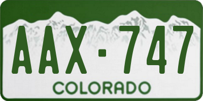 CO license plate AAX747