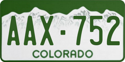 CO license plate AAX752