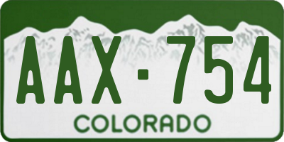 CO license plate AAX754