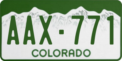 CO license plate AAX771