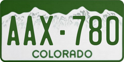 CO license plate AAX780