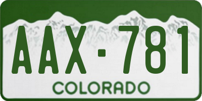 CO license plate AAX781