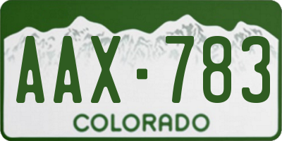 CO license plate AAX783