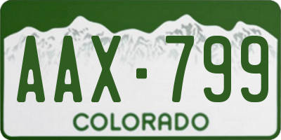 CO license plate AAX799
