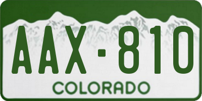 CO license plate AAX810