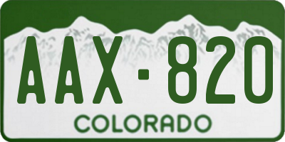 CO license plate AAX820