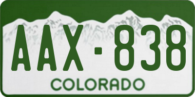 CO license plate AAX838