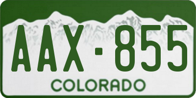 CO license plate AAX855
