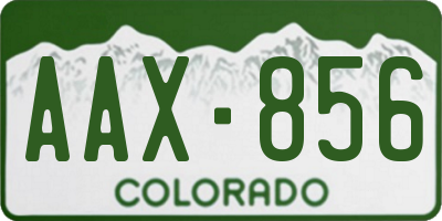 CO license plate AAX856