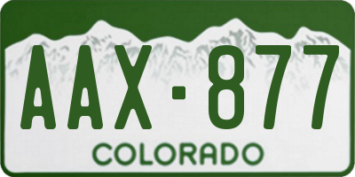 CO license plate AAX877
