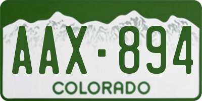CO license plate AAX894
