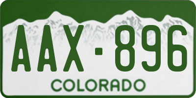 CO license plate AAX896