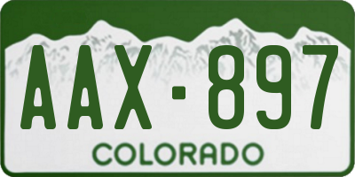 CO license plate AAX897
