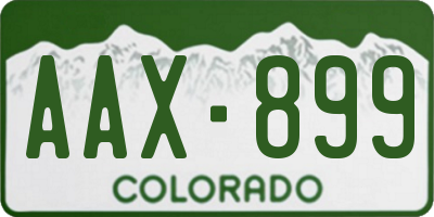 CO license plate AAX899