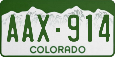 CO license plate AAX914