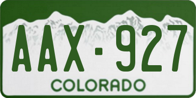 CO license plate AAX927