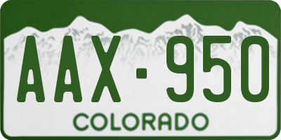 CO license plate AAX950