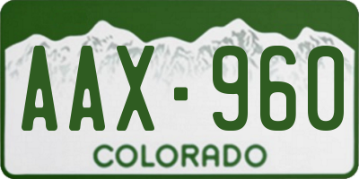 CO license plate AAX960