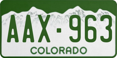 CO license plate AAX963