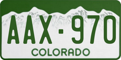 CO license plate AAX970