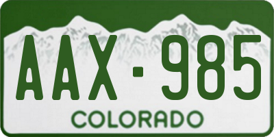 CO license plate AAX985