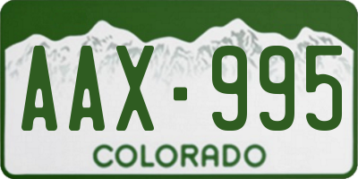 CO license plate AAX995