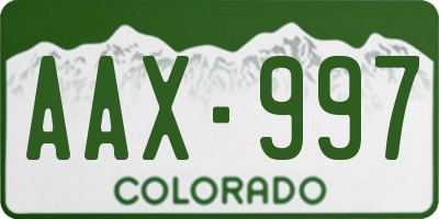 CO license plate AAX997