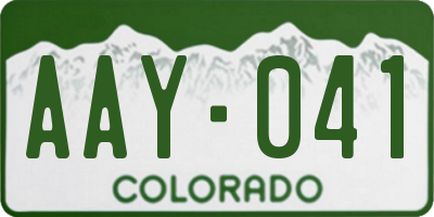 CO license plate AAY041