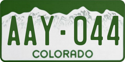 CO license plate AAY044