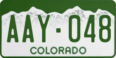CO license plate AAY048