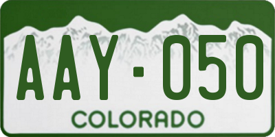 CO license plate AAY050