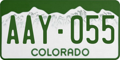 CO license plate AAY055