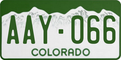 CO license plate AAY066