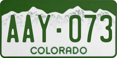 CO license plate AAY073
